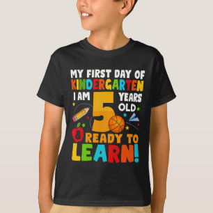 Camiseta Estou pronto para aprender meu primeiro dia de edu