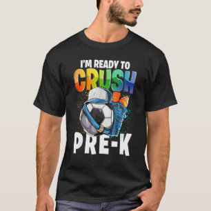 Camiseta Estou Pronto Para Curvar A Bola Pré K De Futebol.