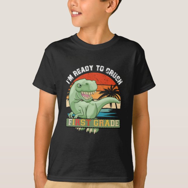 Camiseta Estou pronto para esmagar 1rua Dinossauro T Rex (Frente)