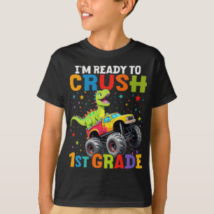 Camiseta Estou pronto para esmagar 1rua T Rex Monster Truck
