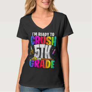 Camiseta Estou pronto para esmagar 5 de volta ao kit escola