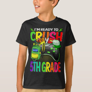 Camiseta Estou pronto para esmagar 5 de volta ao vídeo esc