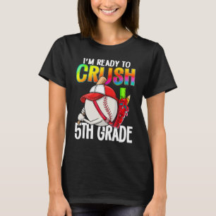 Camiseta Estou pronto para esmagar 5 Grades Jogador de Beis