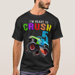 Camiseta Estou pronto para esmagar 5 Monstros 5 de Aniversá