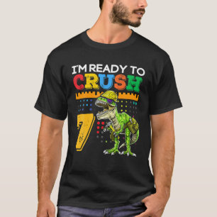 Camiseta Estou Pronto Para Esmagar 7 Dinossauros Engraçados