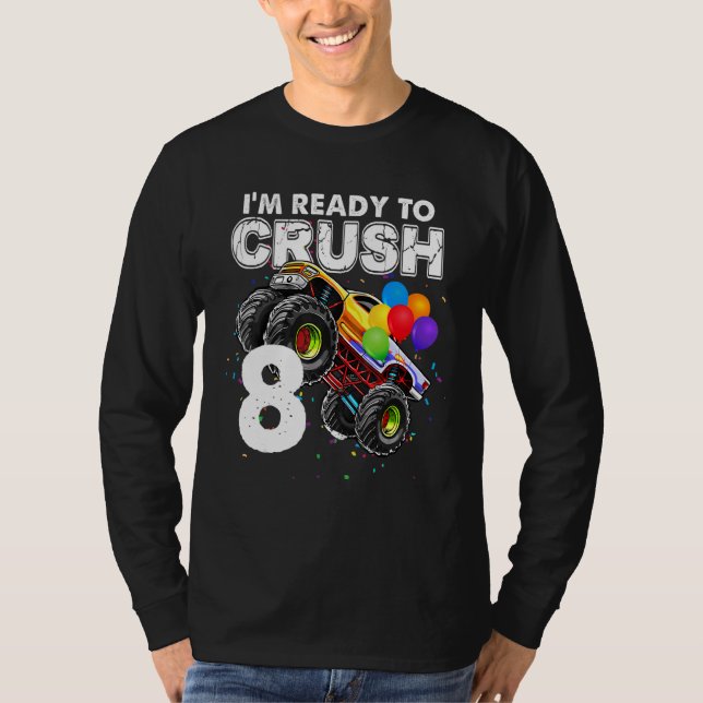 Camiseta Estou pronto para esmagar 8 Monstros, 8 Anteístas (Frente)