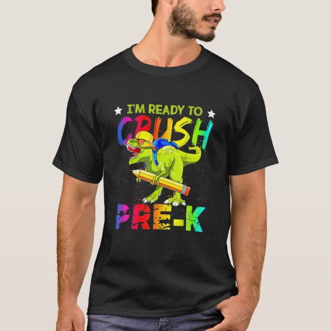 Camiseta Estou Pronto Para Esmagar Antes Do Dinossauro K Re (Frente)