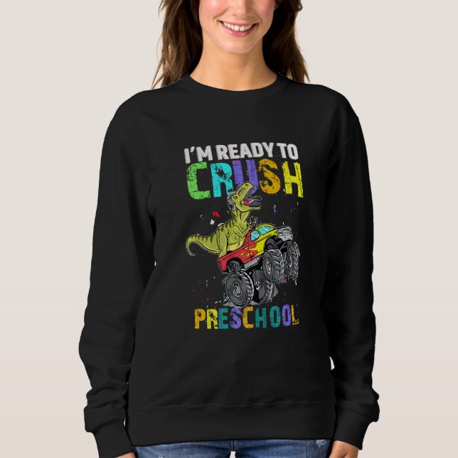 Camiseta Estou Pronto Para Esmagar Caminhão Monstro Dinossa (Frente)