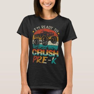 Camiseta Estou Pronto Para Esmagar Caminhão Monstro Pré-K V