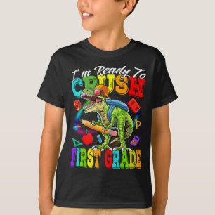 Camiseta Estou pronto para esmagar dinossauro de primeira c