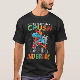 Camiseta Estou Pronto Para Esmagar Dinossauros de Caminhão 