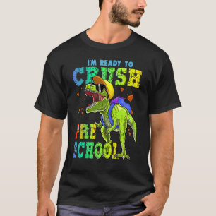 Camiseta Estou pronto para esmagar dinossauros pré-escolare