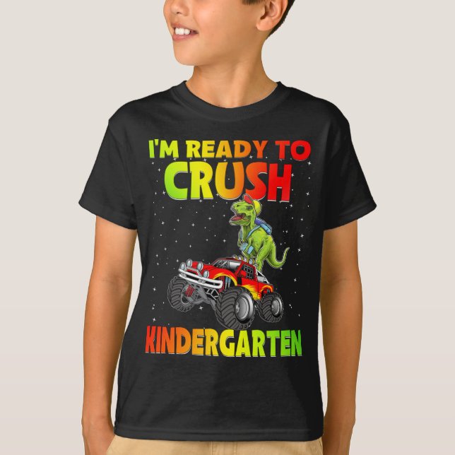 Camiseta Estou pronto para esmagar KINDERGARTEN de volta à  (Frente)