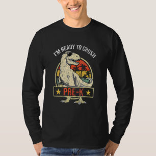 Camiseta Estou Pronto Para Esmagar Meninos Dinossauros Pré