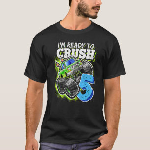Camiseta Estou pronto para esmagar o 5 de 5 Monstros Aniver