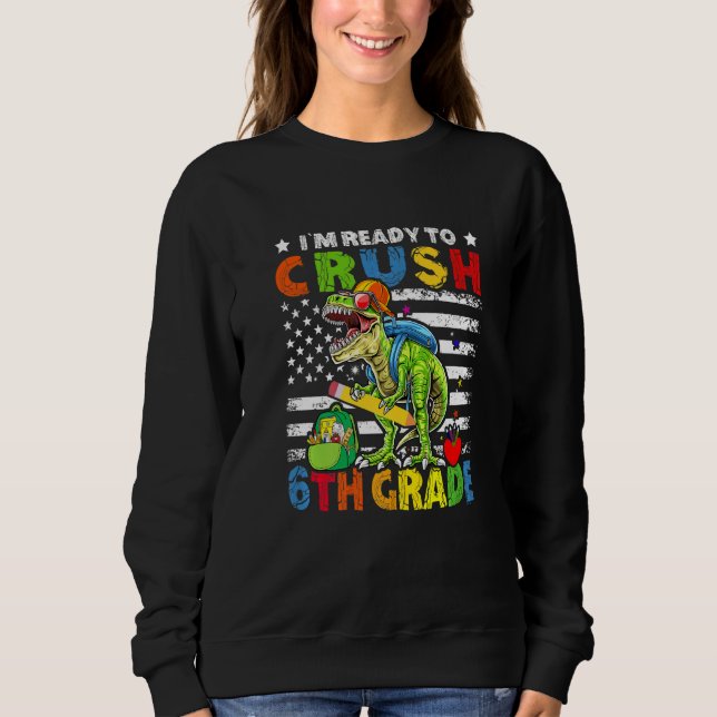 Camiseta Estou pronto para esmagar o Dinossauro Americano 6 (Frente)