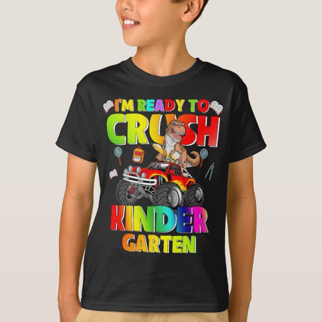 Camiseta Estou pronto para esmagar o jardim de infância Din (Frente)
