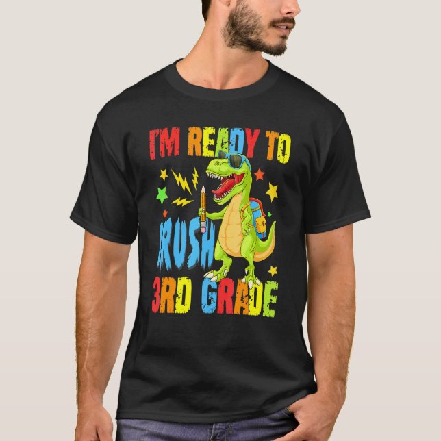 Camiseta Estou pronto para esmagar o Monstro do 3º ano Dino (Frente)
