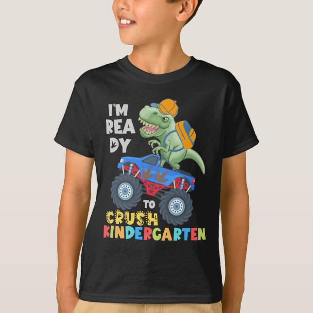 Camiseta Estou pronto para esmagar o monstro do dinossauro. (Frente)