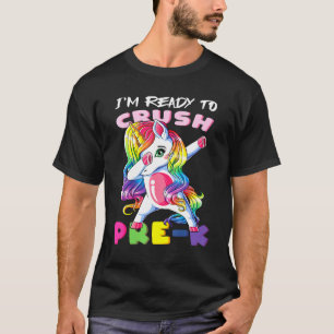 Camiseta Estou Pronto Para Esmagar O Pré-K Baby Unicorn