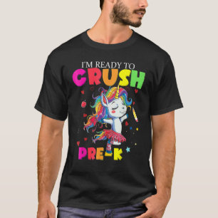 Camiseta Estou pronto para esmagar o Pré K Cute Unicorn de 