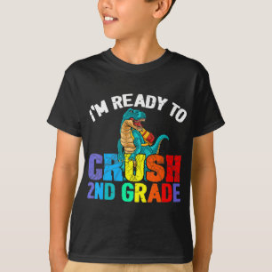 Camiseta Estou pronto para esmagar o segundo Grau T Rex Din