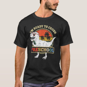 Camiseta Estou Pronto Para Esmagar o T-Rex Pré-Escolar de V