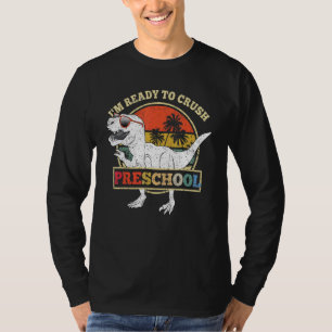 Camiseta Estou Pronto Para Esmagar o T-Rex Pré-Escolar de V