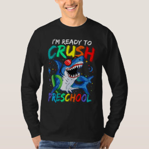 Camiseta Estou Pronto Para Esmagar o Tubarão do Pré-Escolar