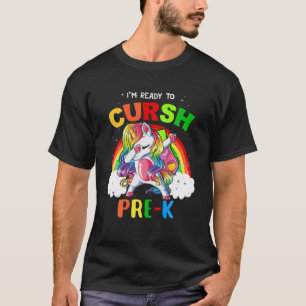 Camiseta Estou pronto para esmagar o Unicórnio do Pré-K.