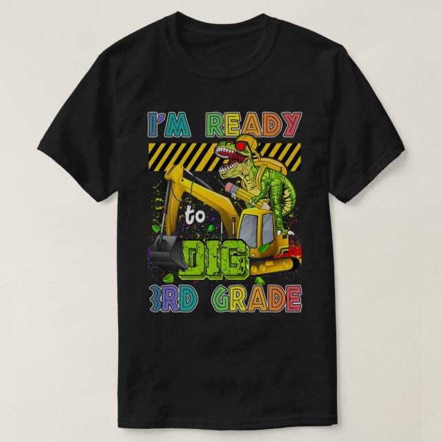 Camiseta Estou pronto para fazer o 3º ano de volta ao Dinos (Frente do Design)