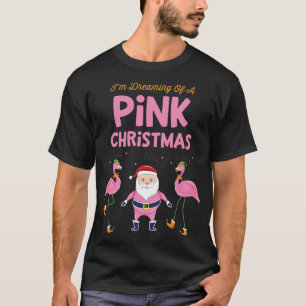 Camiseta Estou sonhando com Papais noeis de Flamingo de Nat