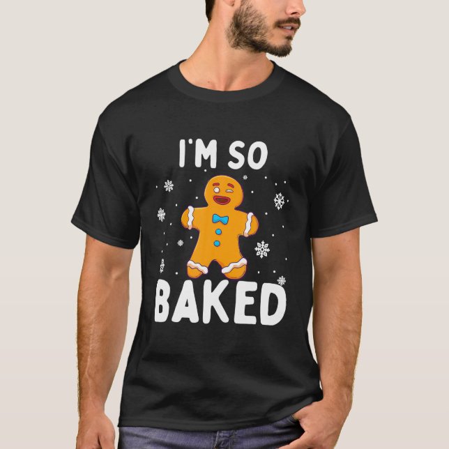 Camiseta Estou tão feliz no Natal do Pão de Gengibre (Frente)