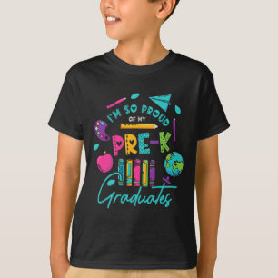 Camiseta Estou Tão Orgulhosa Dos Meus Formandos Pré-K No Di