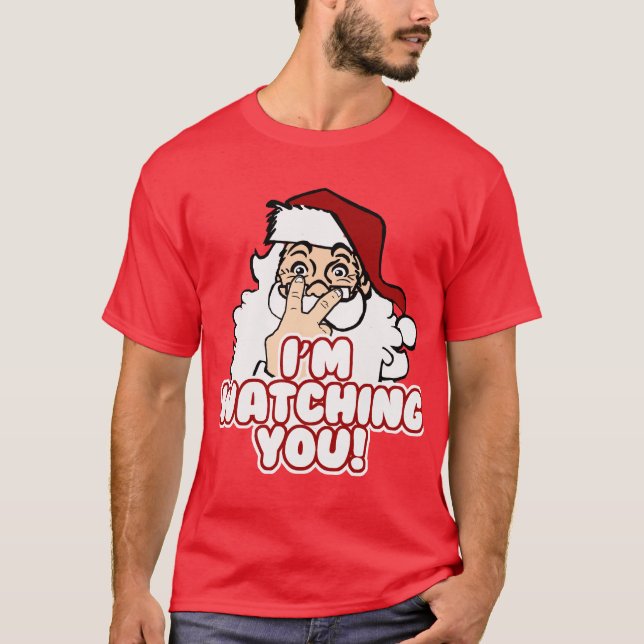 Camiseta Estou te vendo Papai Noel de Natal (Frente)