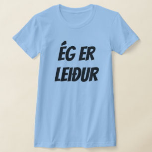 Camiseta Estou triste em azul islandês (ég er leiður)