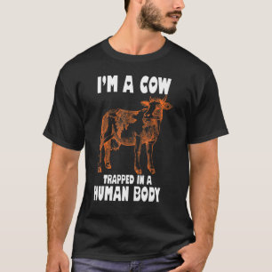 Camiseta Estou uma Vaca Presa num Corpo Humano Agrícola