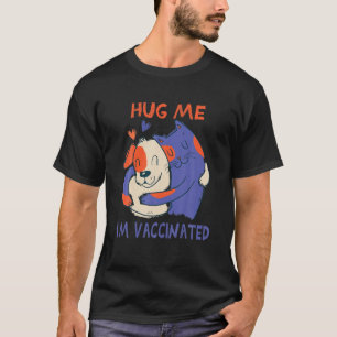 Camiseta Estou Vacinado Abraçando Vacina De Gato E Cão