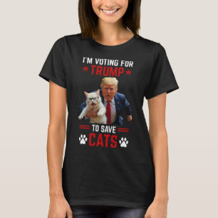 Camiseta Estou votando em Trump para salvar os gatos Trump