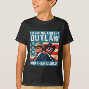 Camiseta Estou Votando pelo Outlaw e pelo Trump Hillbilly