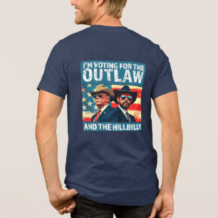 Camiseta Estou Votando pelo Outlaw e pelo Trump Hillbilly
