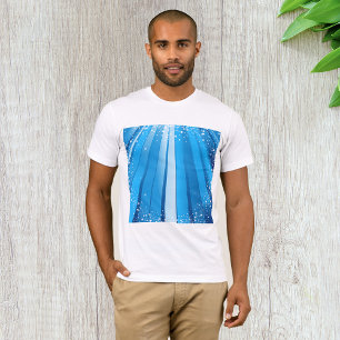 Camiseta Estouro de Estrela Azul com Raios de Luz Brilhante