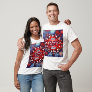 Camiseta Estouro de Fogos de Artifício Gráficos do 250º Ani