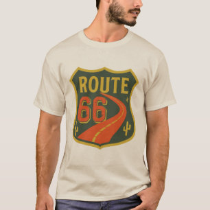 Camiseta Estrada 66 clássica, viagem da história