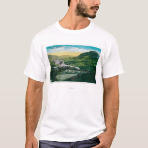 Camiseta Estrada de ferro limitada perto da curva em