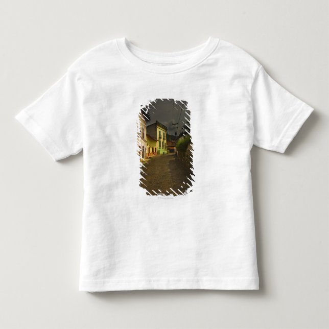 Camiseta Estrada do Cobblestone & construções amarelas em (Frente)