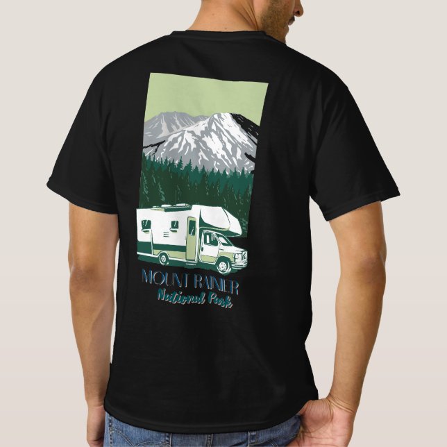 Camiseta Estrada do Parque Nacional Mount Rainier em estilo (Verso)