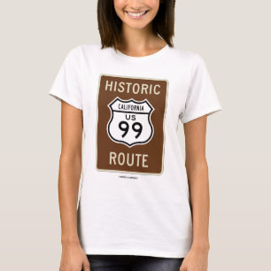 Camiseta Estrada histórica 99 dos E.U. da rota (Califórni