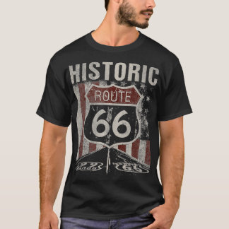Camiseta Estrada Histórica dos EUA Rota 66 Rodovia Vintage 