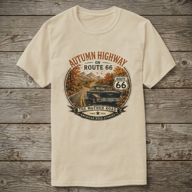 Camiseta Estrada Outonal da Vintage Rota 66 (Criador carregado)